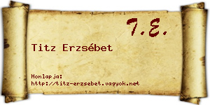 Titz Erzsébet névjegykártya