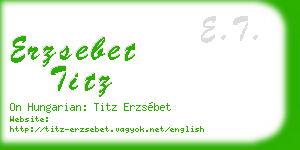 erzsebet titz business card